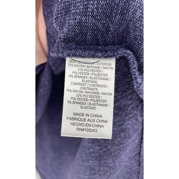 Bobeau Heathered Blue Knit Long Sleeve Pullover Sweater Size Medium, Soft - Picture 6 of 8